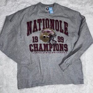 Vintage 1999 Florida State FSU National Champions Long Sleeve Shirt Gray Large